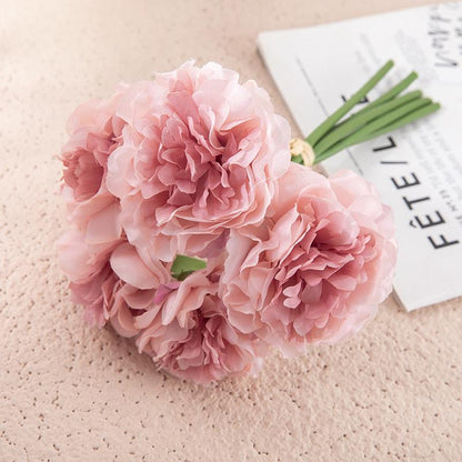 Artificial “Heavenly Fragrance” Hydrangea Peony Bouquet – Handmade Silk Flowers