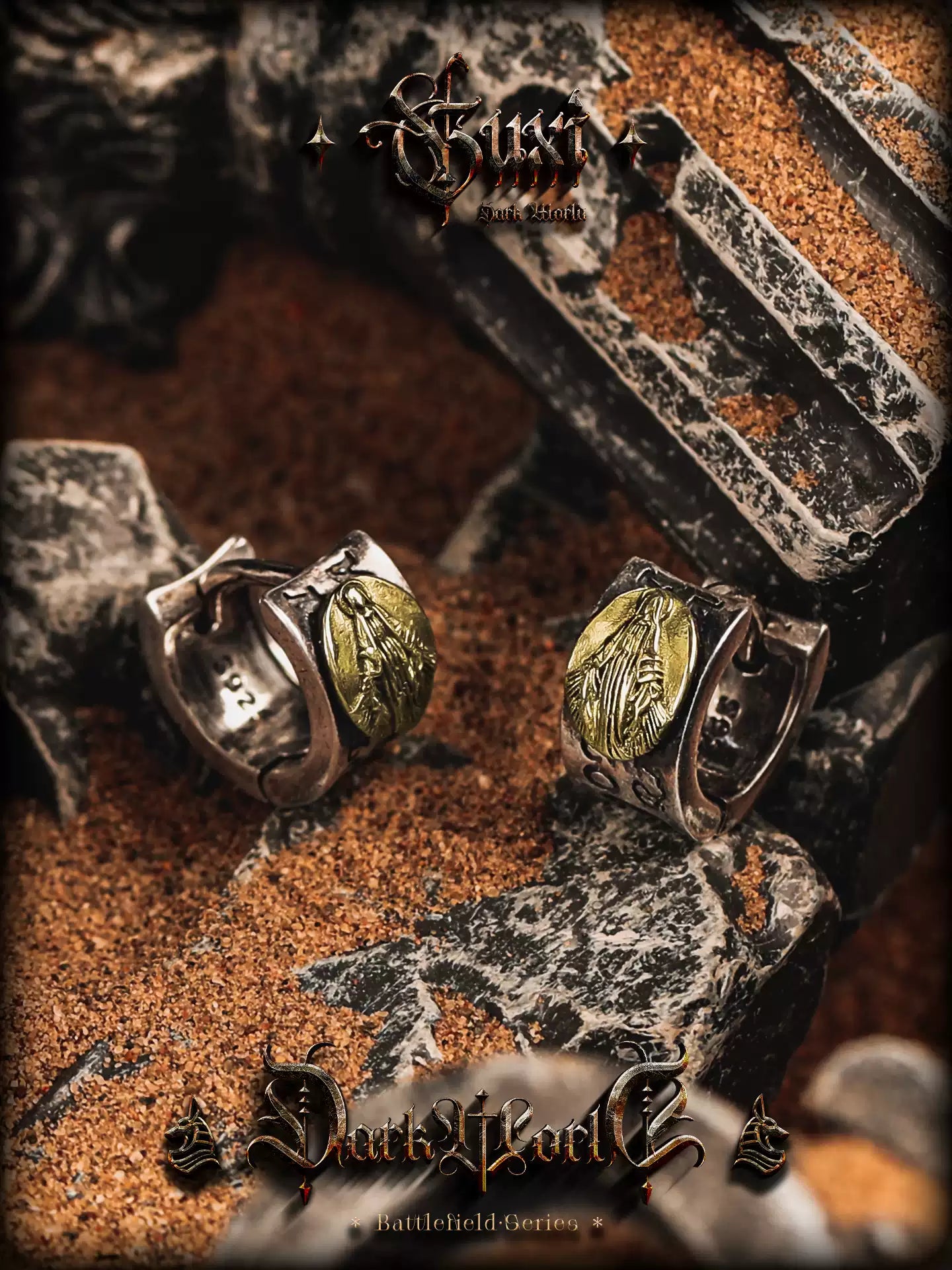 GUXI Series · Dustbound Vintage Silver Hoop Earring