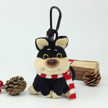 Christmas Bee Dog Plush Keychain – Cute Puppy Holiday Bag Charm