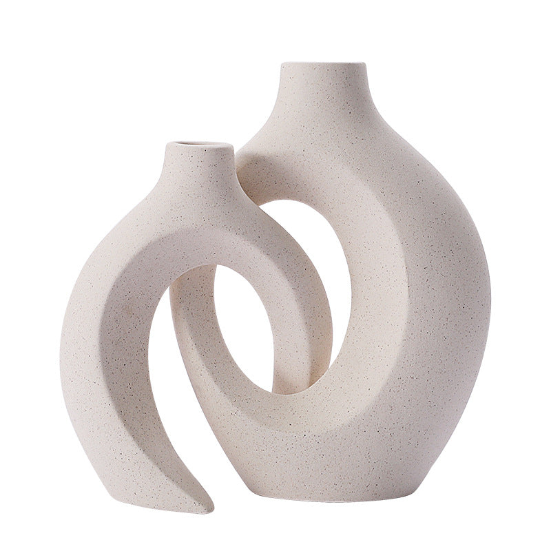 Embrace” Off-White Ceramic Vase – Handmade European Minimalist
