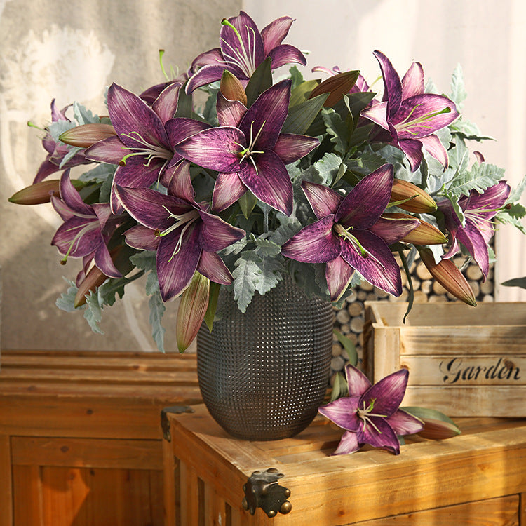 Artificial Autumn Lily – Handmade Silk Floral Stem