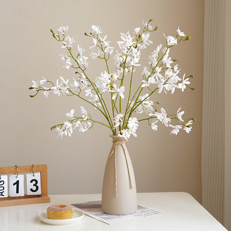 Artificial 3-Fork Butterfly Orchid – Handmade Silk Flower Stem