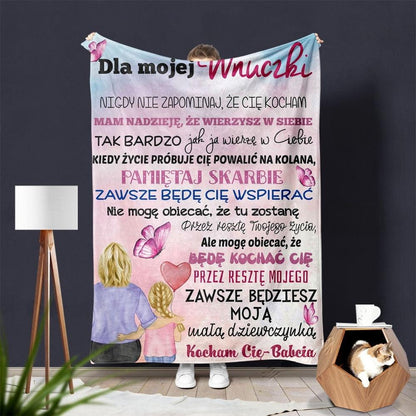 Flannel Printed Throw Blanket – “Letters of Love” Cozy Fleece Blanket