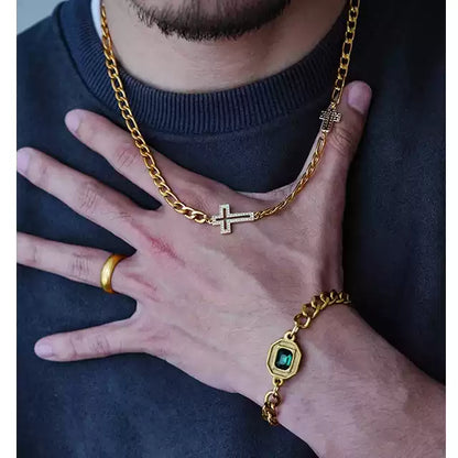 1sman Series – Original Double Cross Gold Pendant Necklace