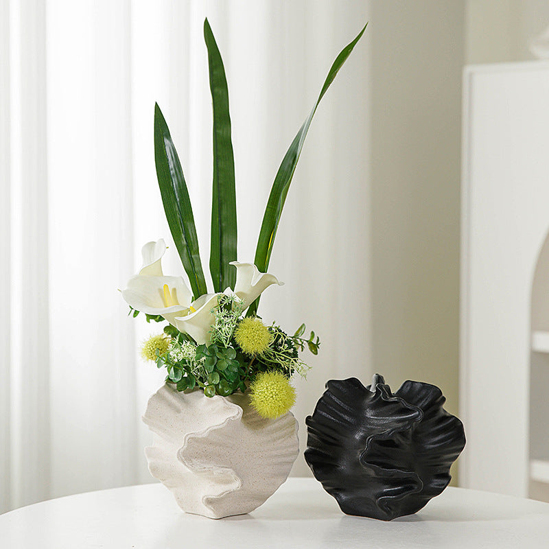 Illusion” Matte White Ceramic Vase – Handmade Minimalist Art