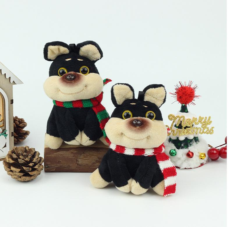 Christmas Bee Dog Plush Keychain – Cute Puppy Holiday Bag Charm