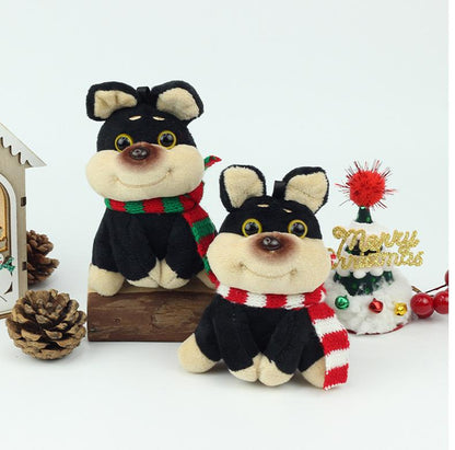 Christmas Bee Dog Plush Keychain – Cute Puppy Holiday Bag Charm