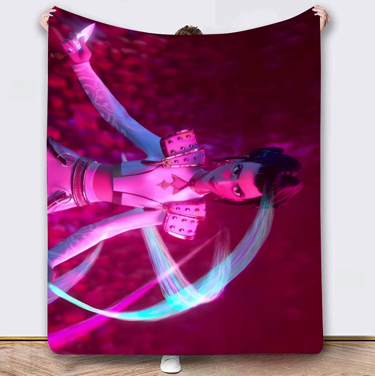K-POP Demon Hunt Girl Group Flannel Blanket – Soft Anime Fleece Throw