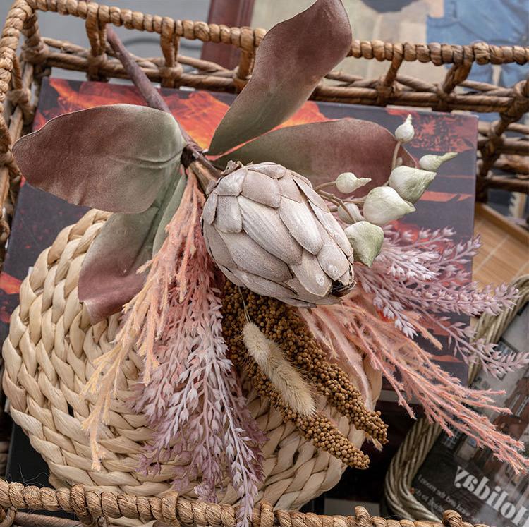 Artificial King Protea Bouquet – “Joyful Elegance” Handmade Silk Arrangement