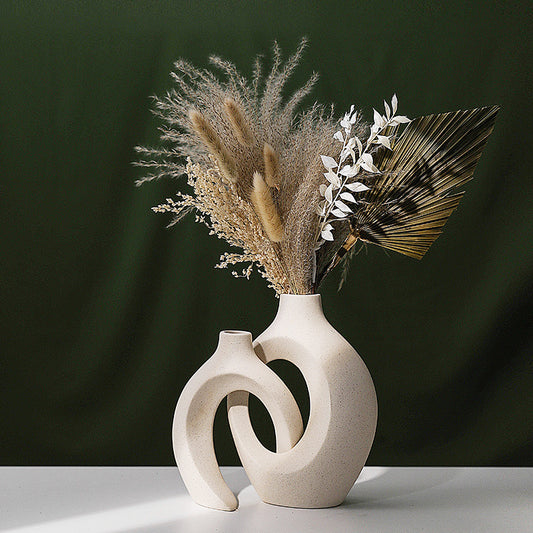 Embrace” Off-White Ceramic Vase – Handmade European Minimalist