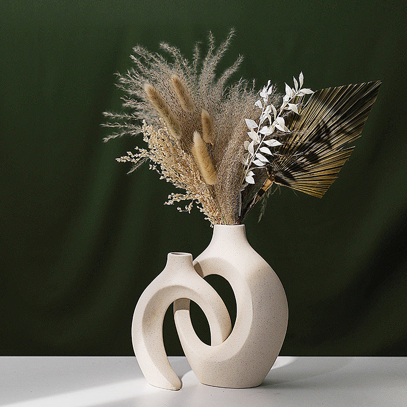 Embrace” Off-White Ceramic Vase – Handmade European Minimalist