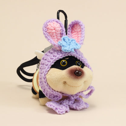 Bee Dog Plush Keychain – Cute Puppy Bag Charm