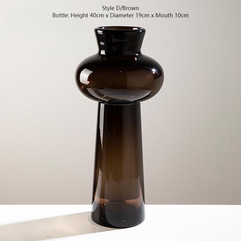 Heavy Brown Glass Vase – Italian Minimalist Art Design