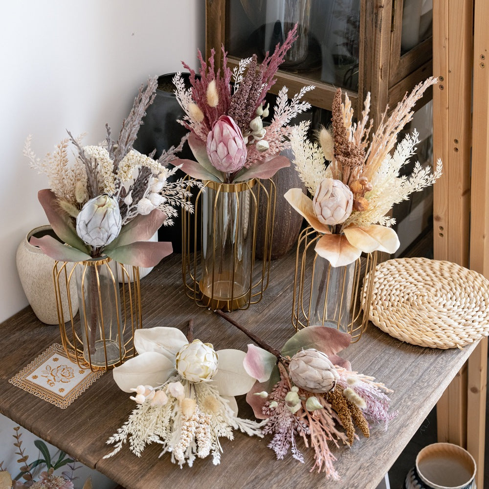 Artificial King Protea Bouquet – “Joyful Elegance” Handmade Silk Arrangement