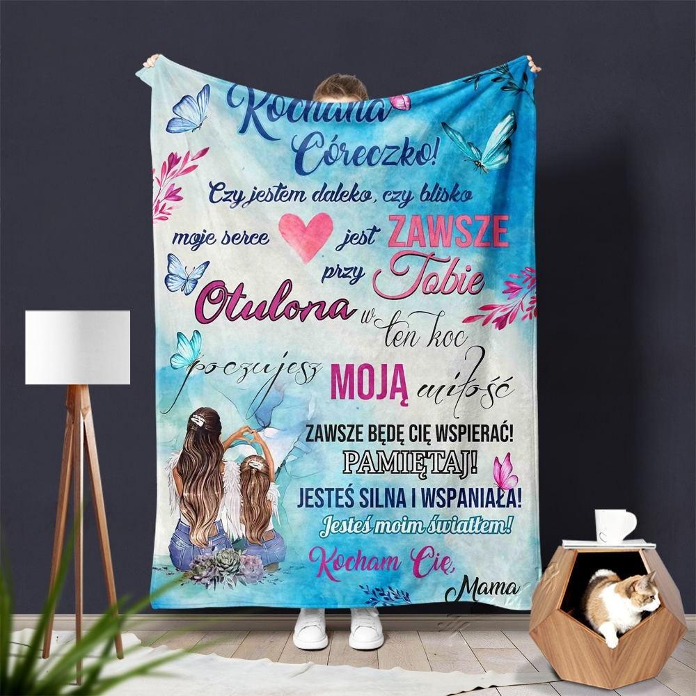 Flannel Printed Throw Blanket – “Letters of Love” Cozy Fleece Blanket