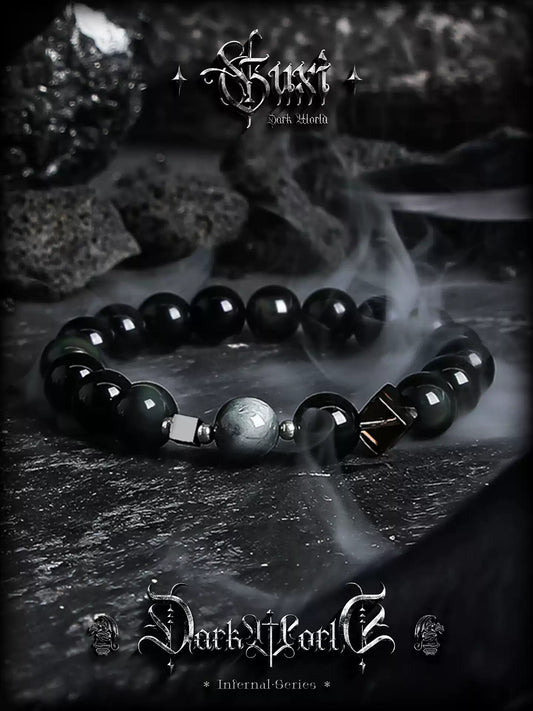GUXI 【ZHAO】 Golden Obsidian Bracelet for Men  Minimal Power · Premium Presence