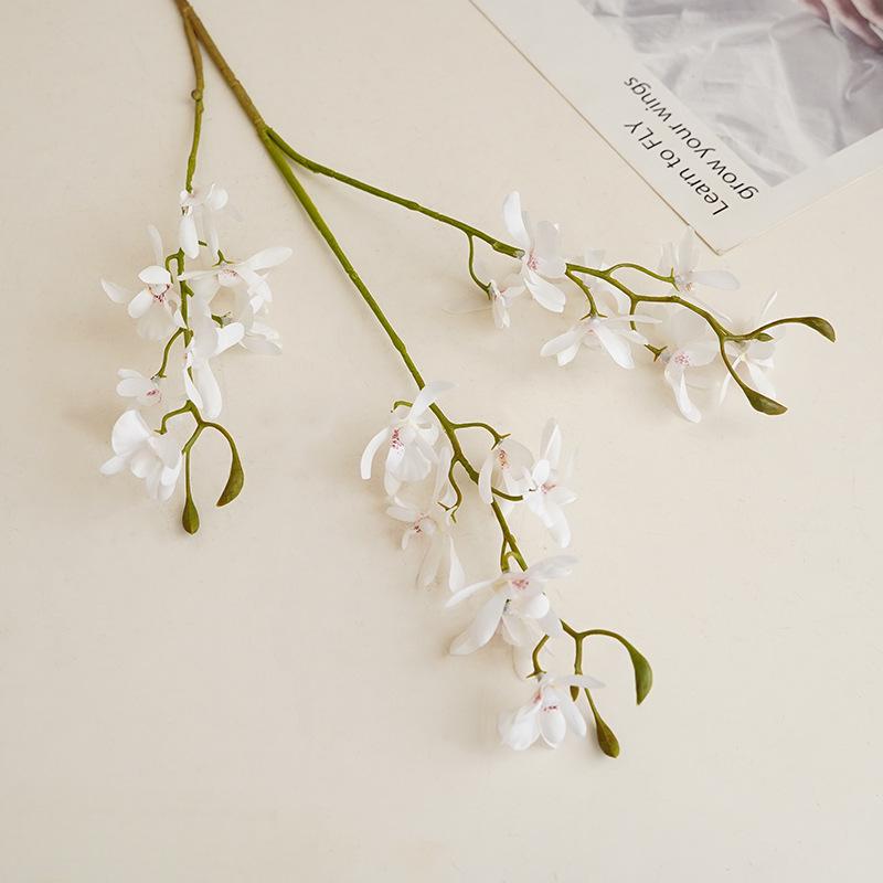 Artificial 3-Fork Butterfly Orchid – Handmade Silk Flower Stem
