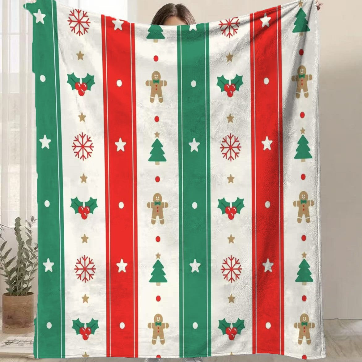 Christmas Flannel Blanket – Warm, Thickened Holiday Throw for Cozy Winter Décor