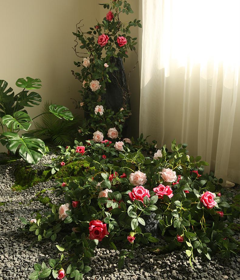 Artificial Climbing Rose Vine – Handmade Silk Flower Wall Hanging