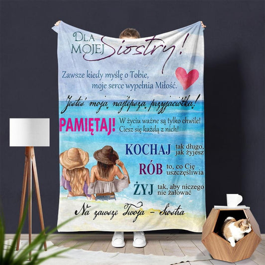 Flannel Printed Throw Blanket – “Letters of Love” Cozy Fleece Blanket