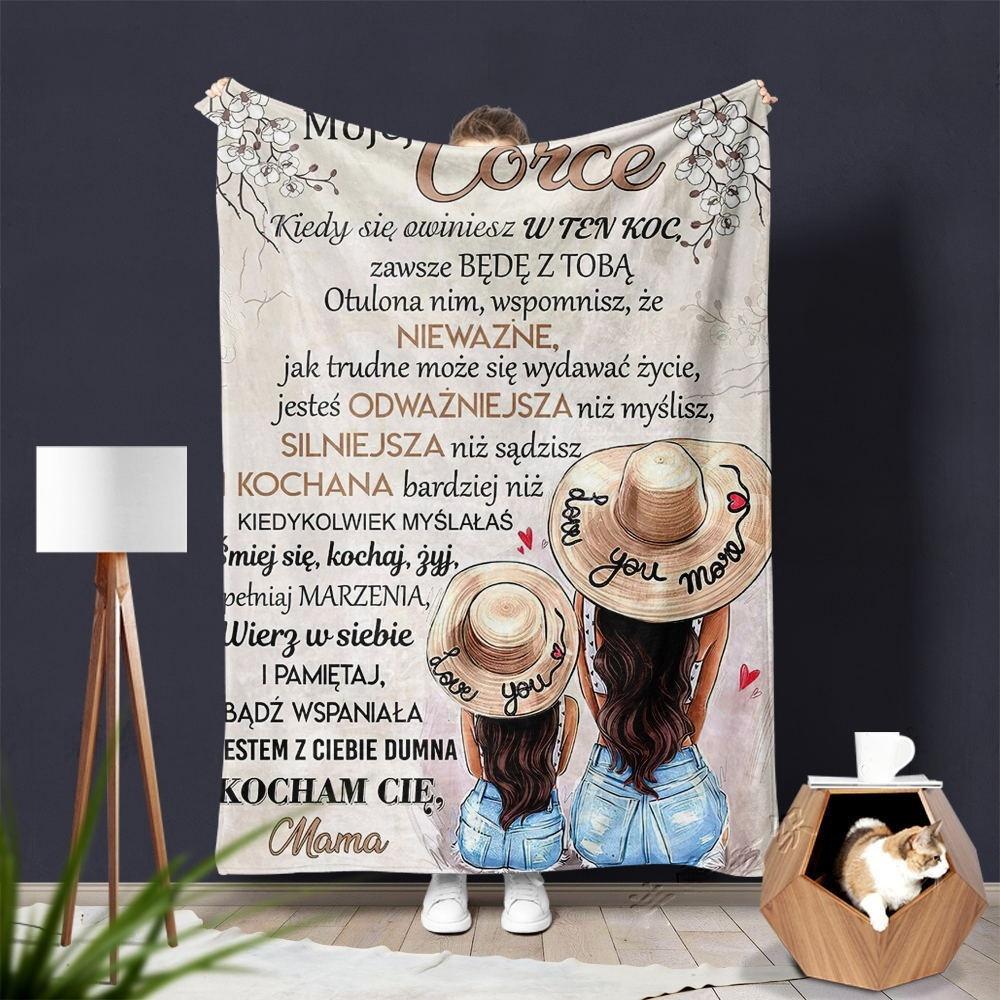 Flannel Printed Throw Blanket – “Letters of Love” Cozy Fleece Blanket