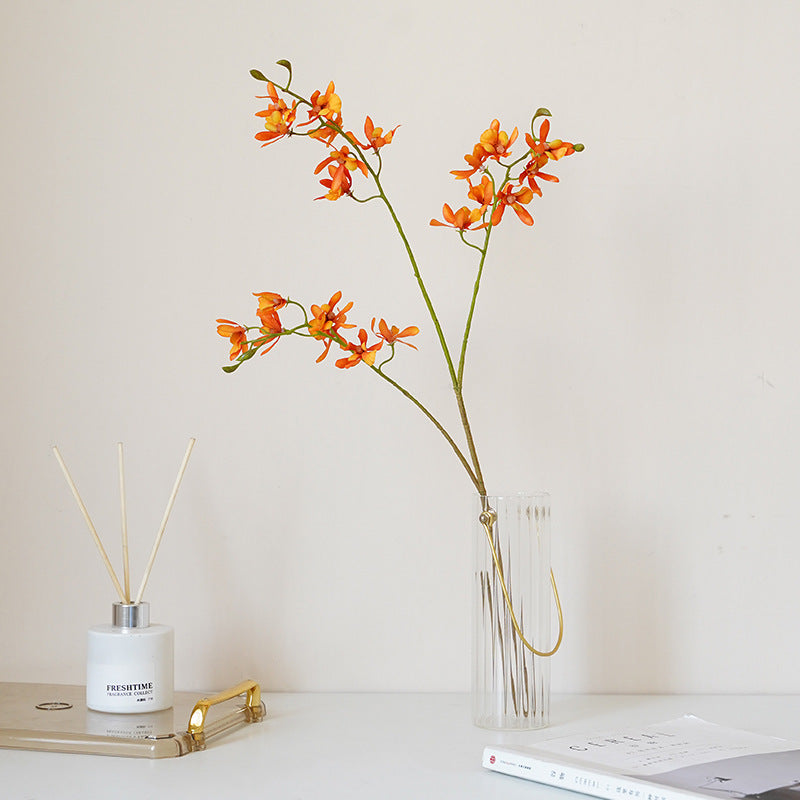 Artificial 3-Fork Butterfly Orchid – Handmade Silk Flower Stem