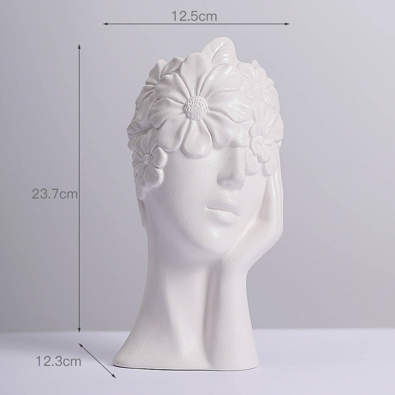 Creative Human-Shaped Ceramic Vase – Nordic Abstract Art Style