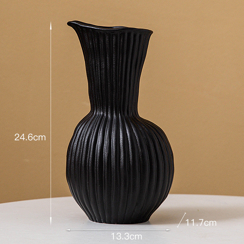 Minimalist Ceramic Vase – Seashell Texture Matte Glazed