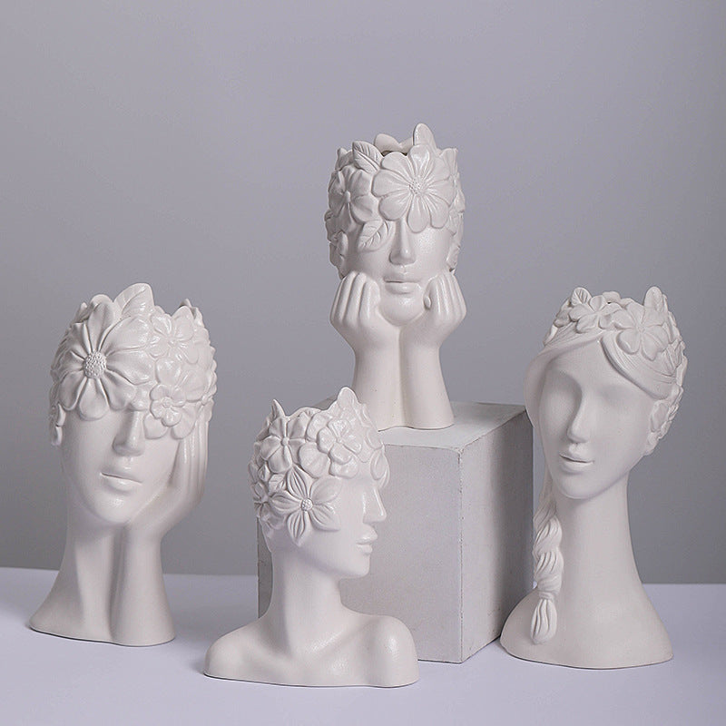 Creative Human-Shaped Ceramic Vase – Nordic Abstract Art Style