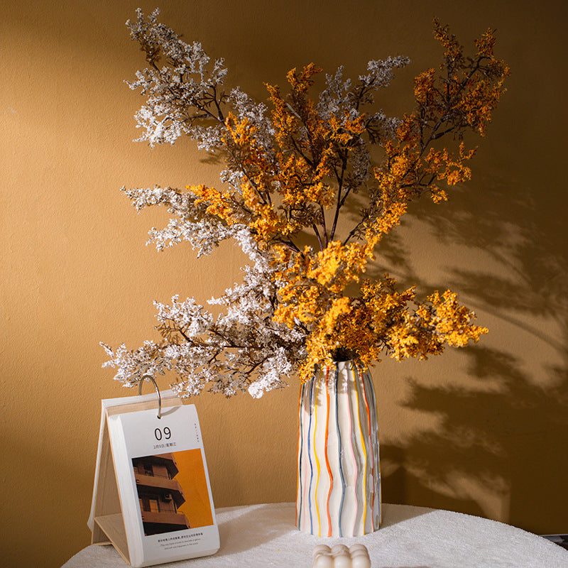 Rainbow Stripe Ceramic Vase – Artistic Home & Office Décor