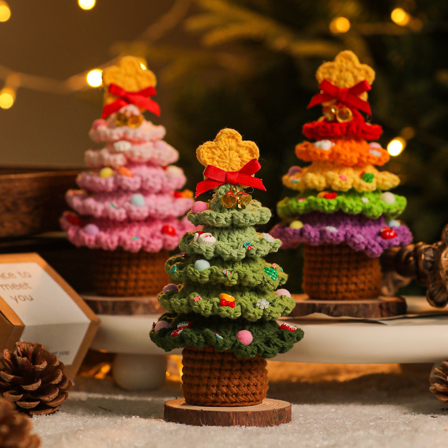 Handmade Yarn Christmas Tree – Crochet Holiday Decoration Gift