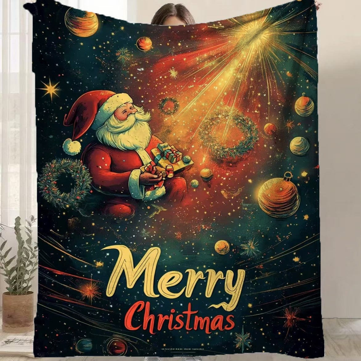 Christmas Flannel Blanket – Warm, Thickened Holiday Throw for Cozy Winter Décor