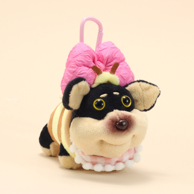 Bee Dog Plush Keychain – Cute Puppy Bag Charm