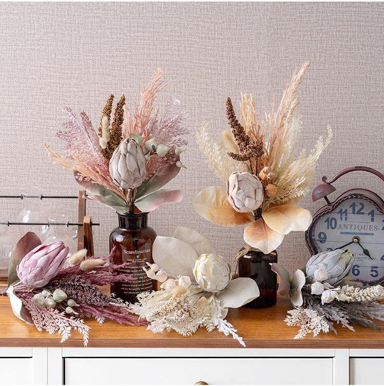 Artificial King Protea Bouquet – “Joyful Elegance” Handmade Silk Arrangement