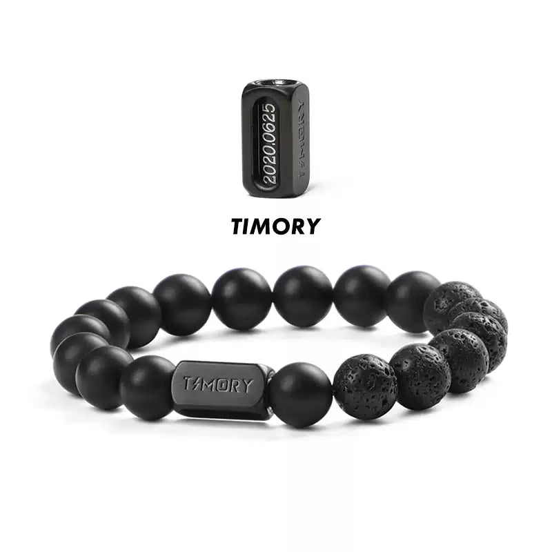 TIMORY B Black Agate & Lava Stone Bracelet