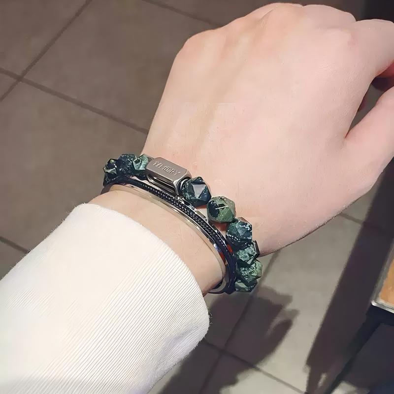 TIMORY Time Memory Series Faceted “Que Sera” Stone Time Capsule Bracelet