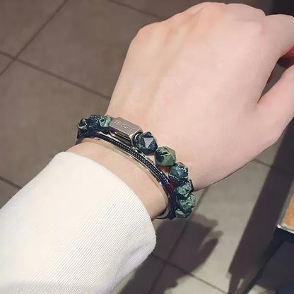 TIMORY Time Memory Series Faceted “Que Sera” Stone Time Capsule Bracelet