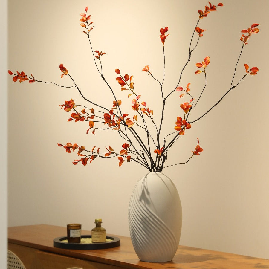Artificial Autumn Branch – 3-Fork Short Stem with Fall Leaves