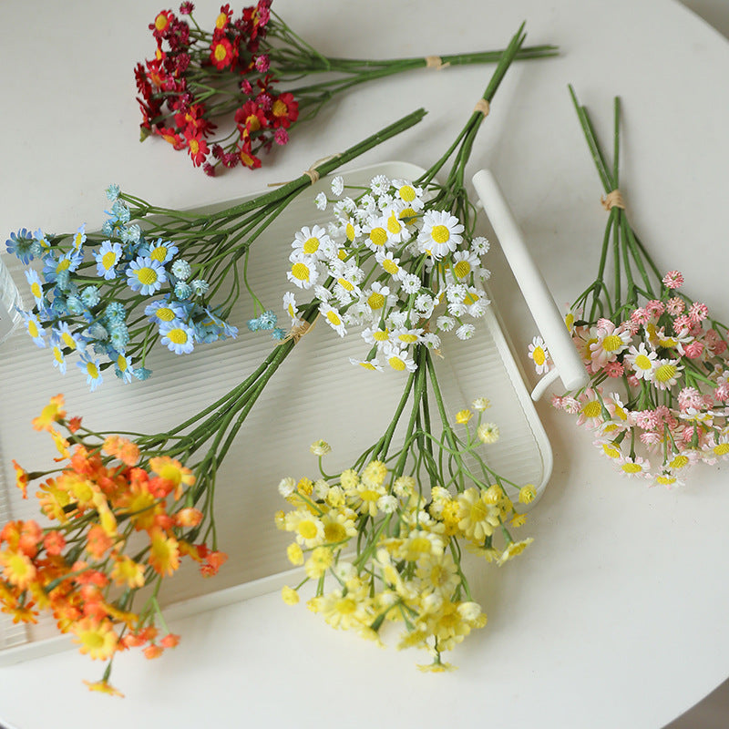 Artificial 3-Branch Baby’s Breath & Mini Daisy Bouquet – Handmade Silk Flowers