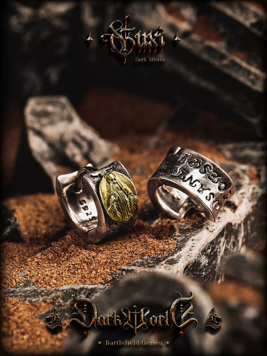 GUXI Series · Dustbound Vintage Silver Hoop Earring