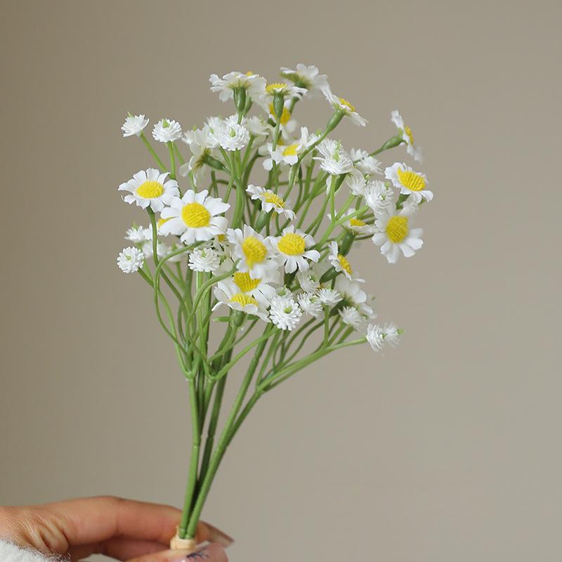 Artificial 3-Branch Baby’s Breath & Mini Daisy Bouquet – Handmade Silk Flowers