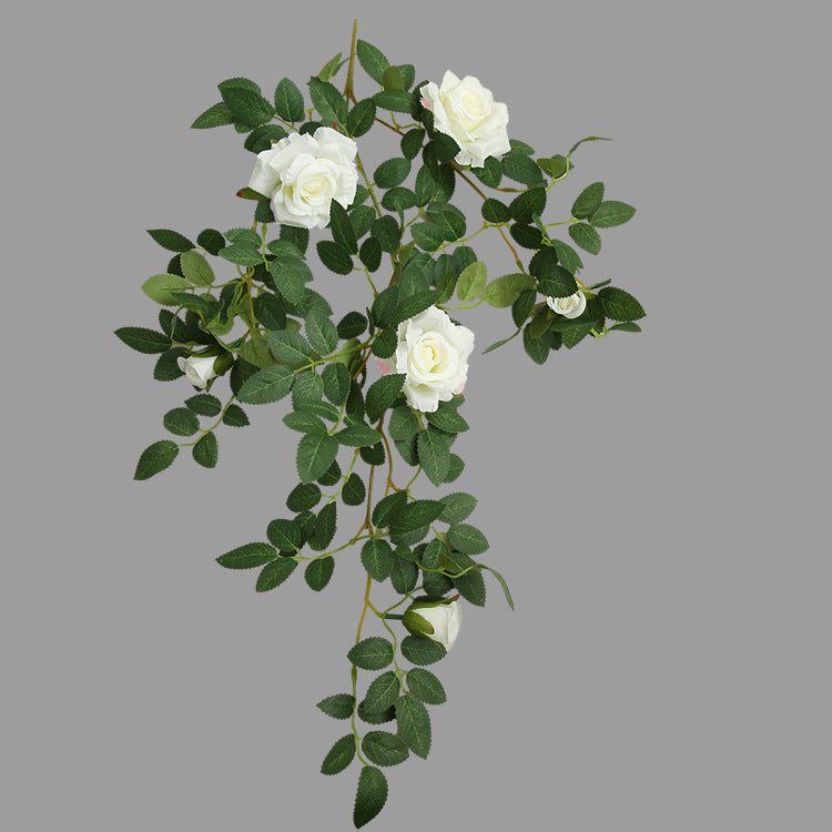 Artificial Climbing Rose Vine – Handmade Silk Flower Wall Hanging