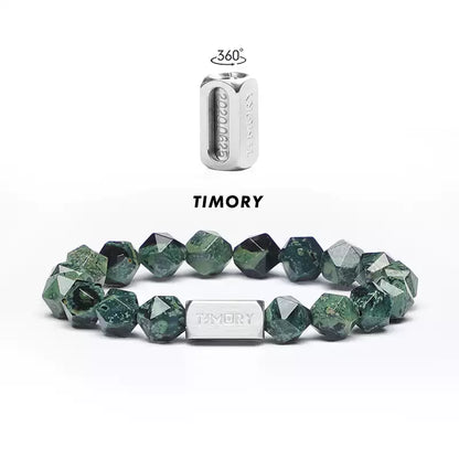 TIMORY Time Memory Series Faceted “Que Sera” Stone Time Capsule Bracelet