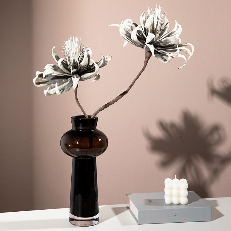 Heavy Brown Glass Vase – Italian Minimalist Art Design