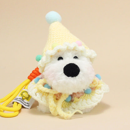 Dopamine Westie Plush Keychain – Cute West Highland Terrier Bag Charm