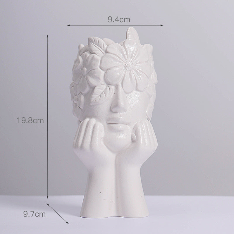 Creative Human-Shaped Ceramic Vase – Nordic Abstract Art Style
