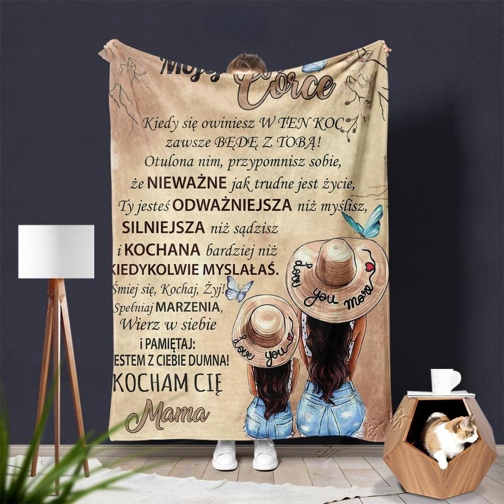 Flannel Printed Throw Blanket – “Letters of Love” Cozy Fleece Blanket