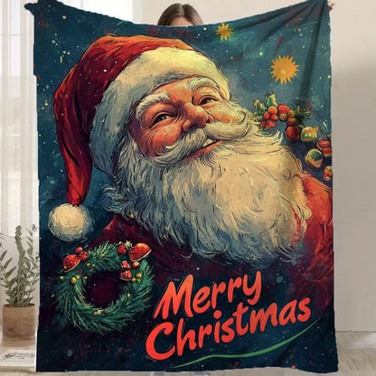 Christmas Flannel Blanket – Warm, Thickened Holiday Throw for Cozy Winter Décor