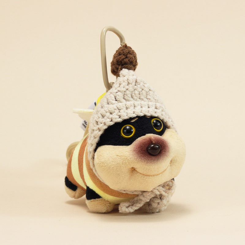 Bee Dog Plush Keychain – Cute Puppy Bag Charm