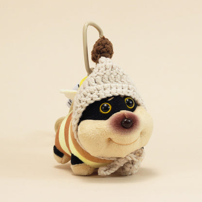 Bee Dog Plush Keychain – Cute Puppy Bag Charm